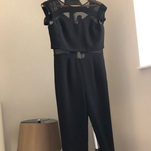 Express black mesh jumpsuit